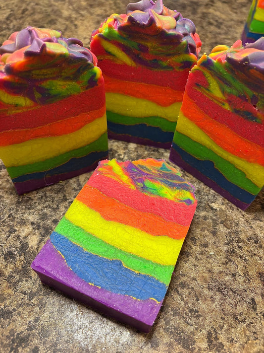 Rainbow Soap, Handmade Soap, Artisan Soap, Cold Process Soap, Fruity Scented Soap