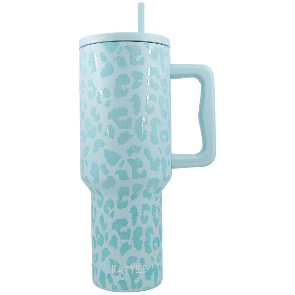 Mint Leopard 38 Oz Tumbler Coffee Cup - KLC by Karelyn D